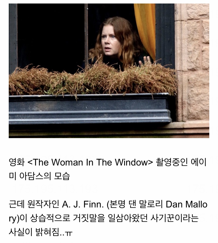 헐리우드 - 우먼인윈도우 원작자 이야기