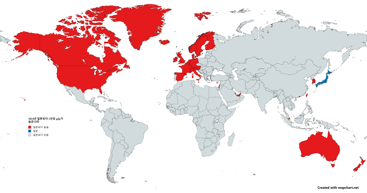이슈/유머 - 1인당 GDP가 일본보다 높은/높았던 나라들